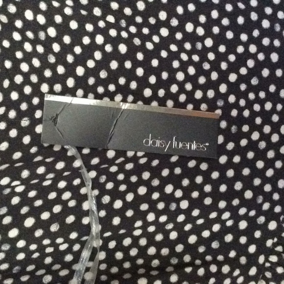 Daisy Fuentes Polkadot Sundress High Low Hem Black White Draped Bust NEW - Picture 4 of 6